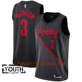 Portland Trail Blazers Trikot C.J. McCollum 3 2018-19 Nike City Edition Schwarz Swingman - Kinder